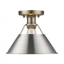  3306-FM AB-PW - Orwell AB Flush Mount in Aged Brass with Pewter shade